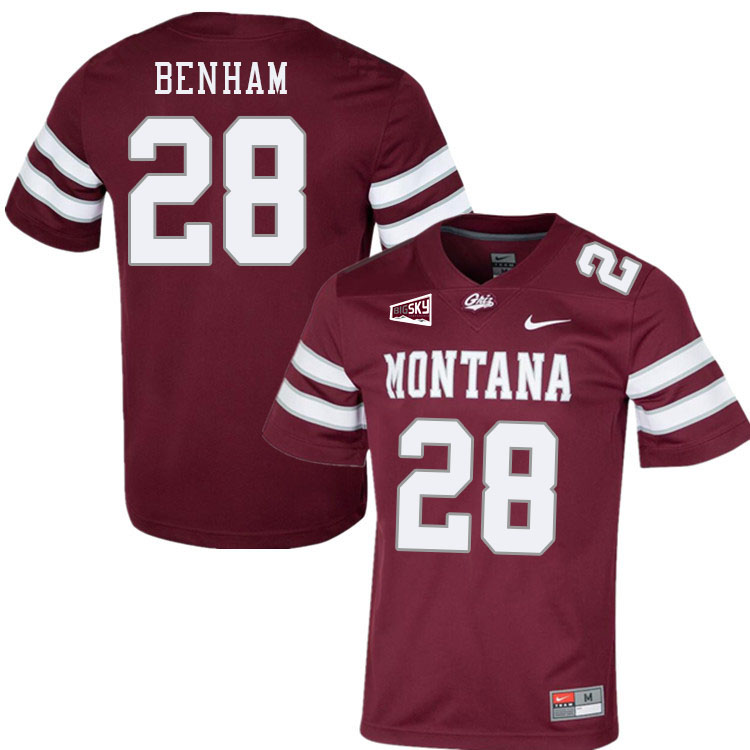 Montana Grizzlies #28 Travis Benham College Football Jerseys Stitched Sale-Maroon